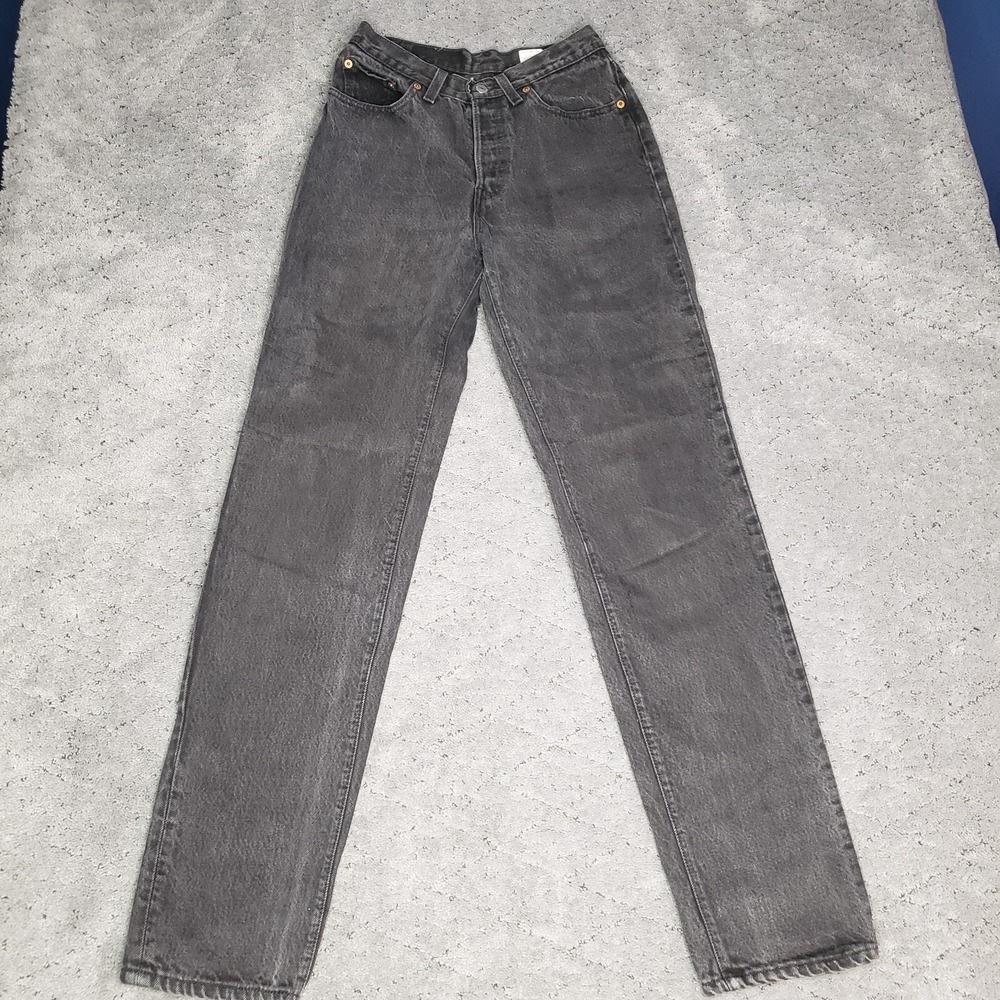 Vintage 90s Levis 501 Womens 7M Black‎ Button Fly 17501-0060 Made In USA 1993